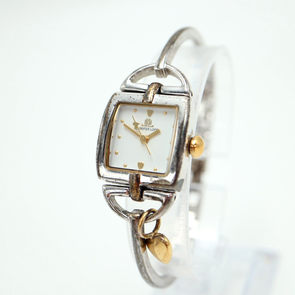 Jennifer Lopez Womens Watch 20mm Two Tone Hearts Metal Bracelet w New Battery